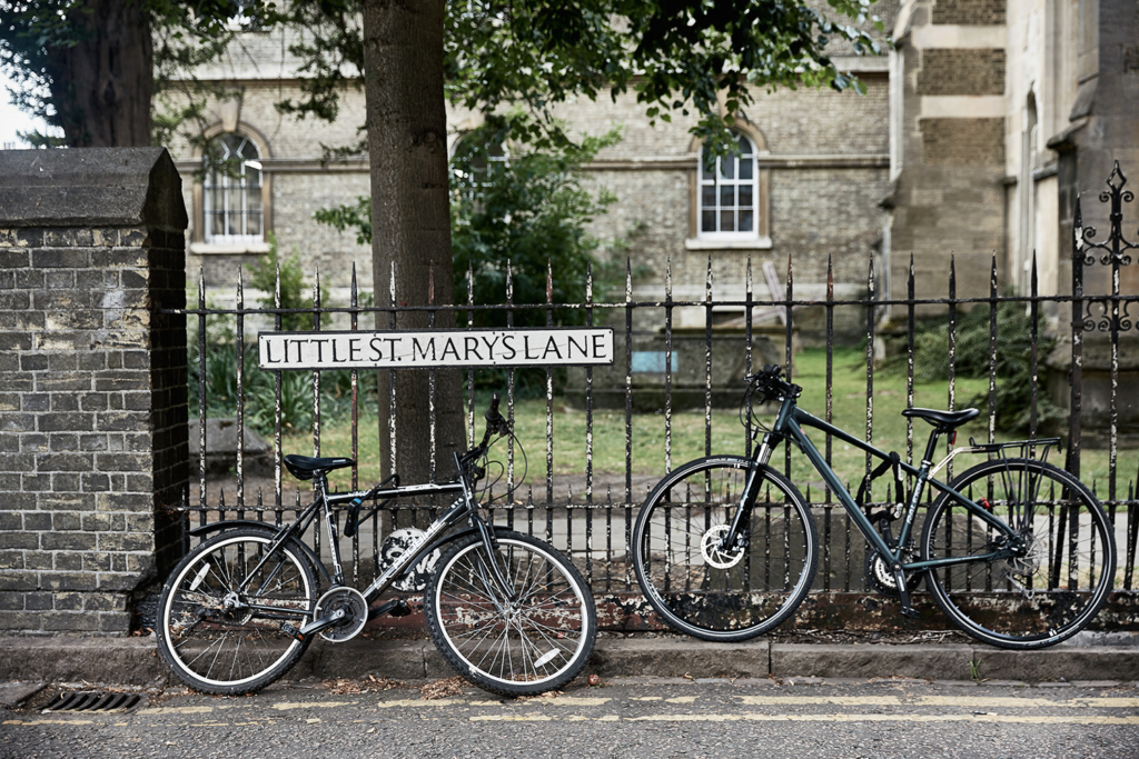 Bicycles Little St Mary's Lane Church Cambridge England