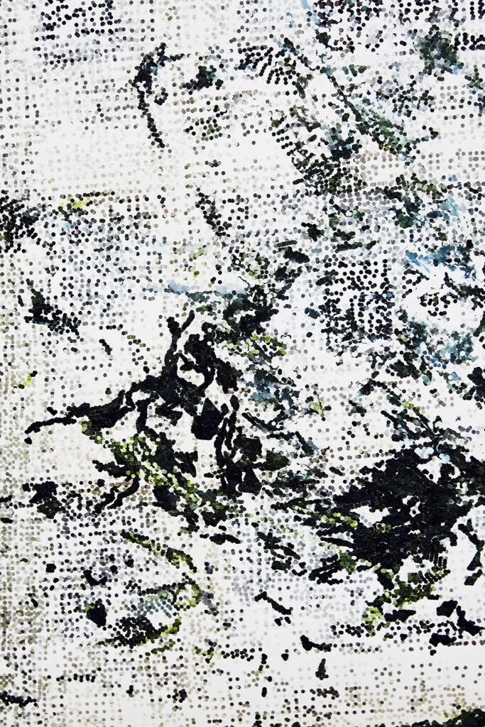 Fenêtre(s) sur cour, Daniel Bourgais - Paysage plissé, fragments, triptyque (galerie Porte B.)